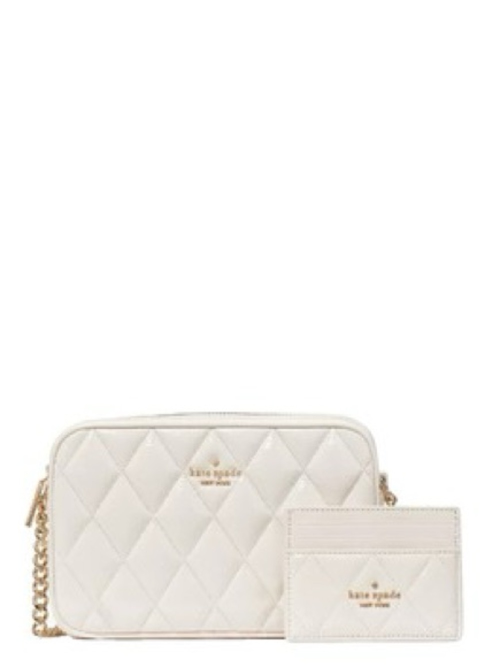 kate spade Cream Quilted Crossbody with Cardholder